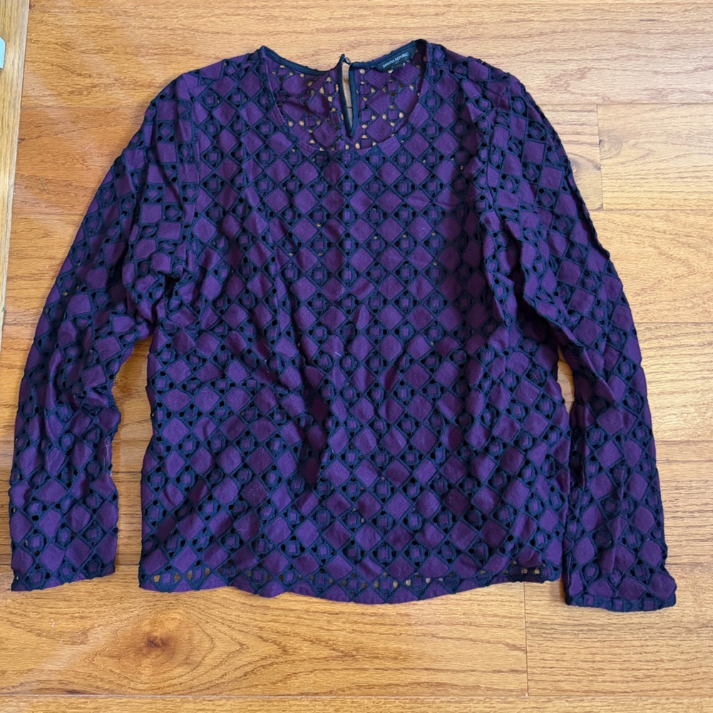 Banana Republic Purple and Black Lace Top
